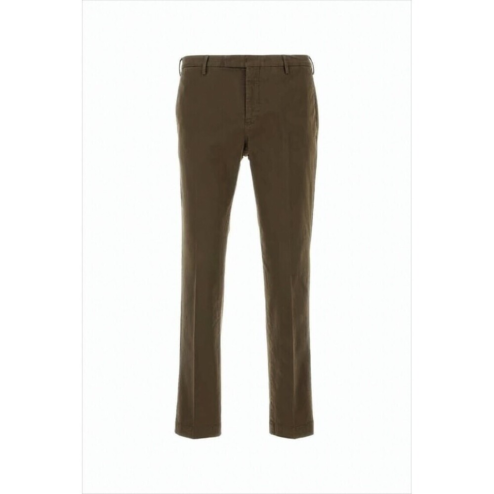 PT TORINO Tailored Brown Pants With Straight Leg Cut And Buttoned Pockets